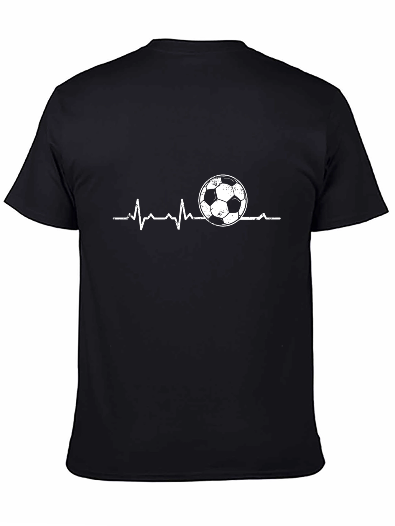 Soccer Heartbeat Graphic T-Shirt - Black