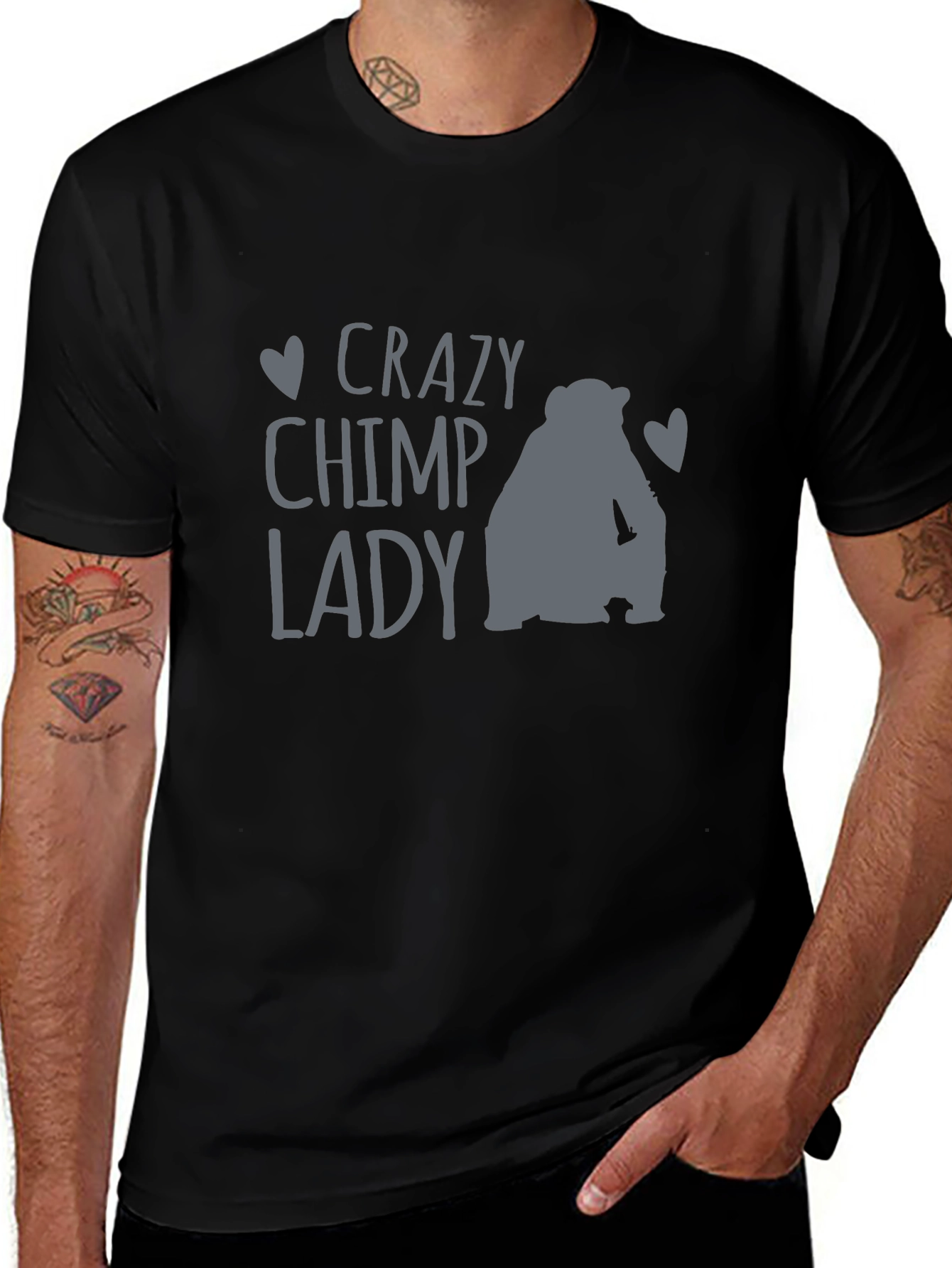 Crazy Chimp Lady T-Shirt - Fun Animal Lover Tee