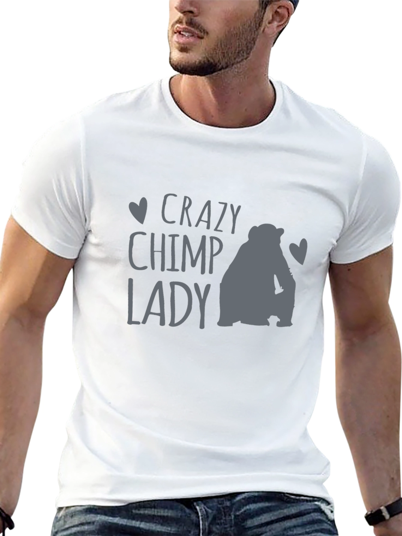 Crazy Chimp Lady T-Shirt - Fun Animal Lover Tee