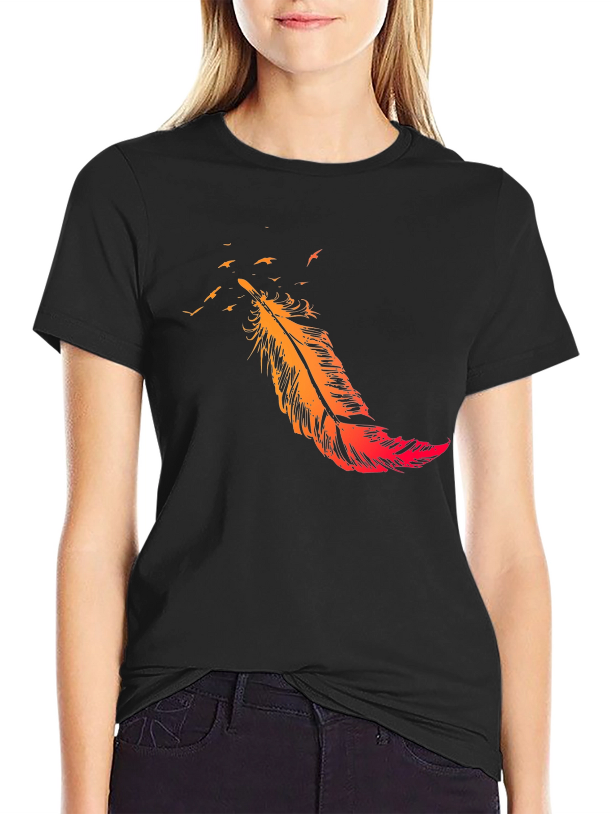 Feather Flight Black T-Shirt