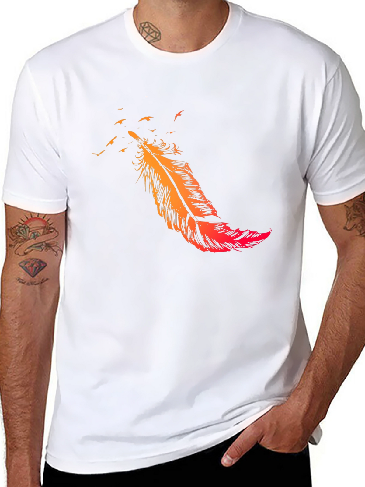 Feather Flight Black T-Shirt