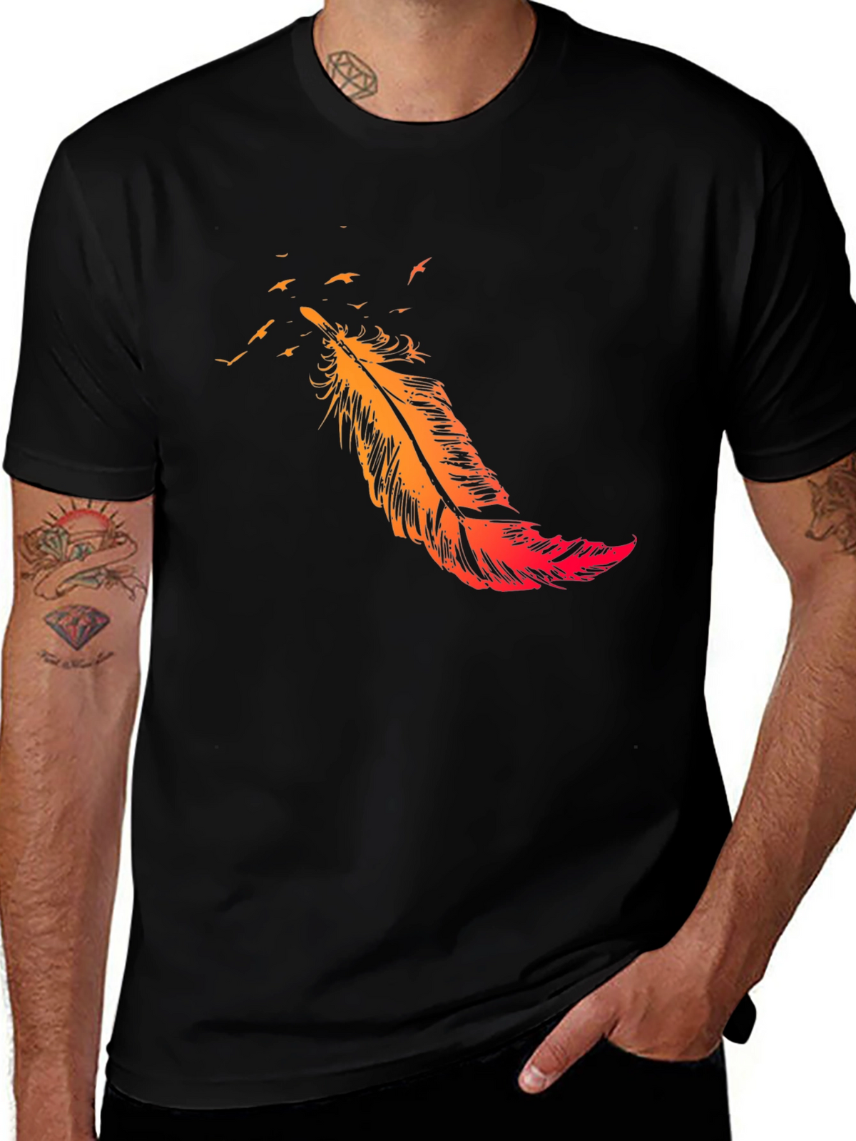 Feather Flight Black T-Shirt