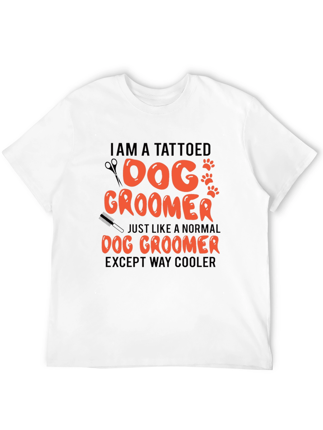 Tattooed Dog Groomer Graphic T-Shirt - Cool Grooming Style