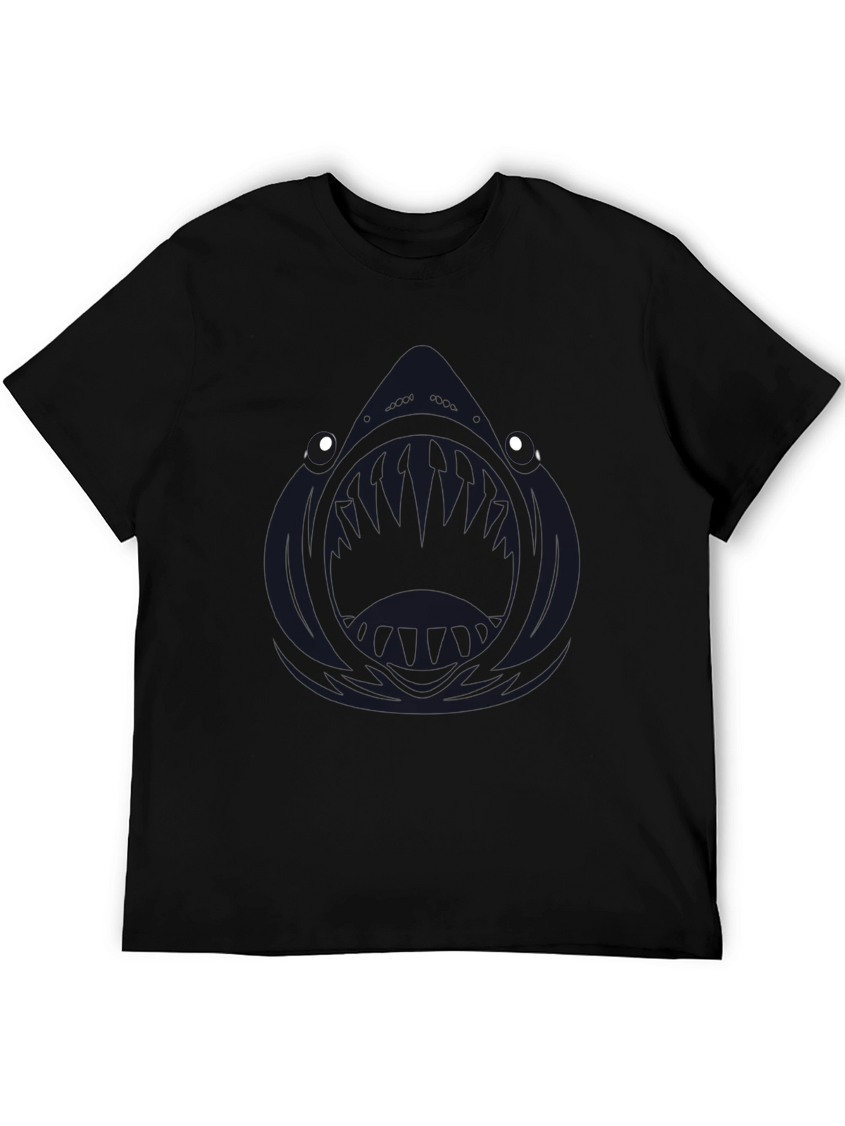 Mens Black Angler Fish Graphic T-Shirt