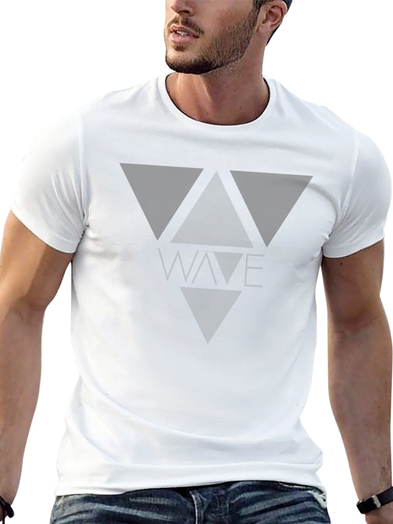 Black Graphic Tee - Geometric Design