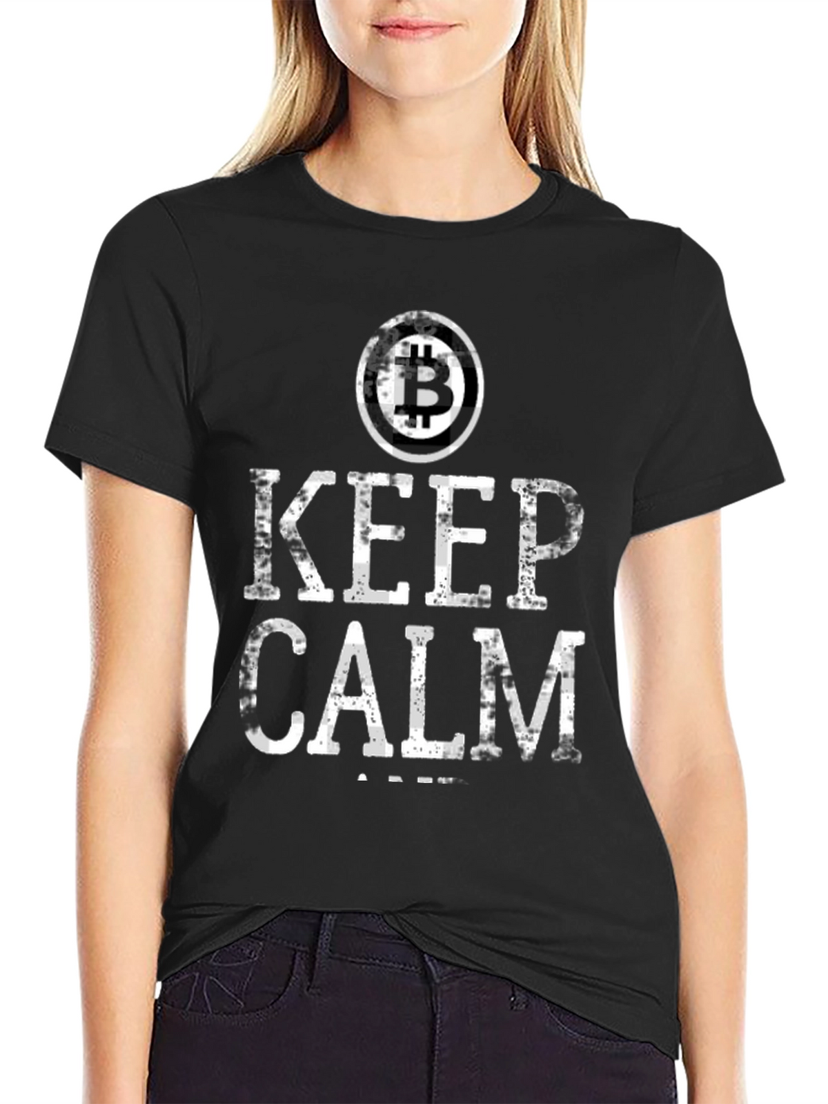 Keep Calm Bitcoin Black T-Shirt Crypto Currency Tee