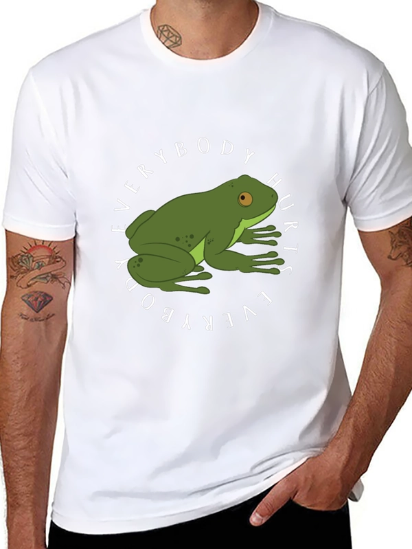 Everybody Hurts Frog Graphic Black T-Shirt
