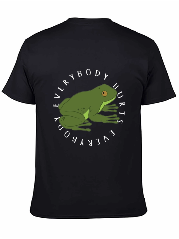 Everybody Hurts Frog Graphic Black T-Shirt