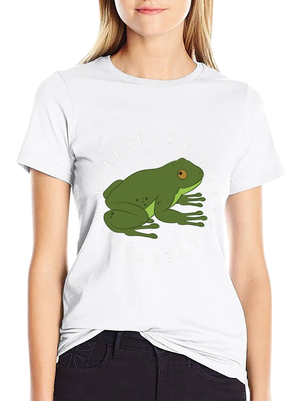 Everybody Hurts Frog Graphic Black T-Shirt