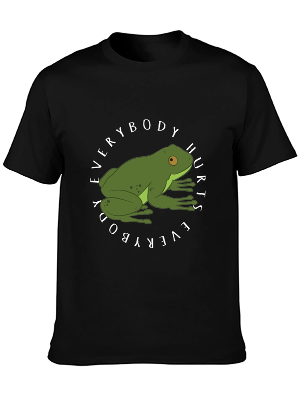 Everybody Hurts Frog Graphic Black T-Shirt