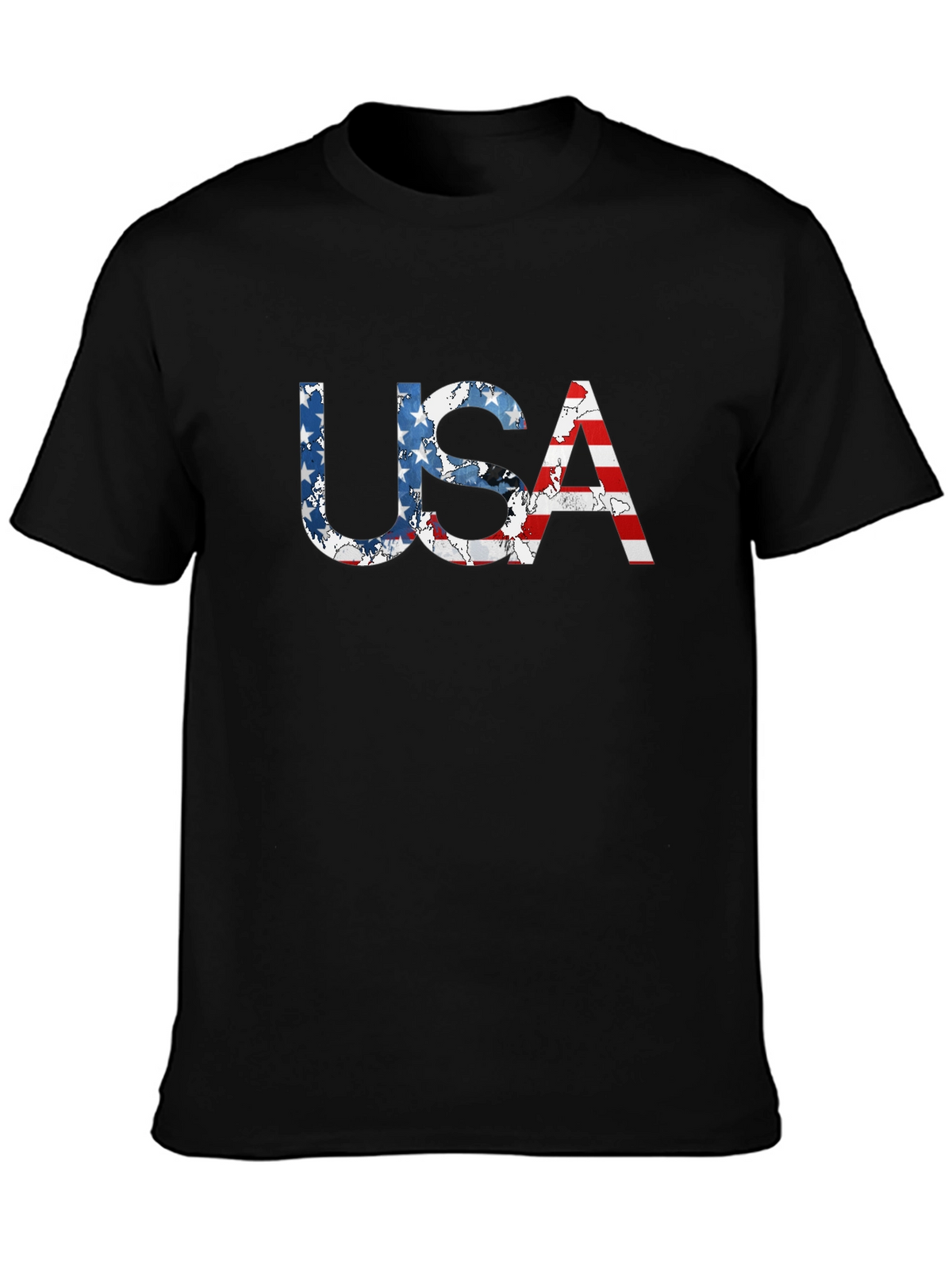 USA Flag Patriotic T-Shirt - Classic Black Tee