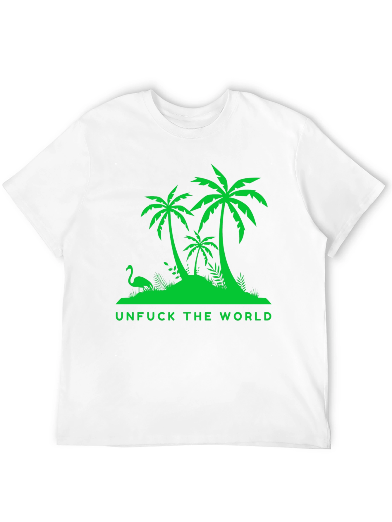 Unfuck The World Graphic Tee Black Palm Tree