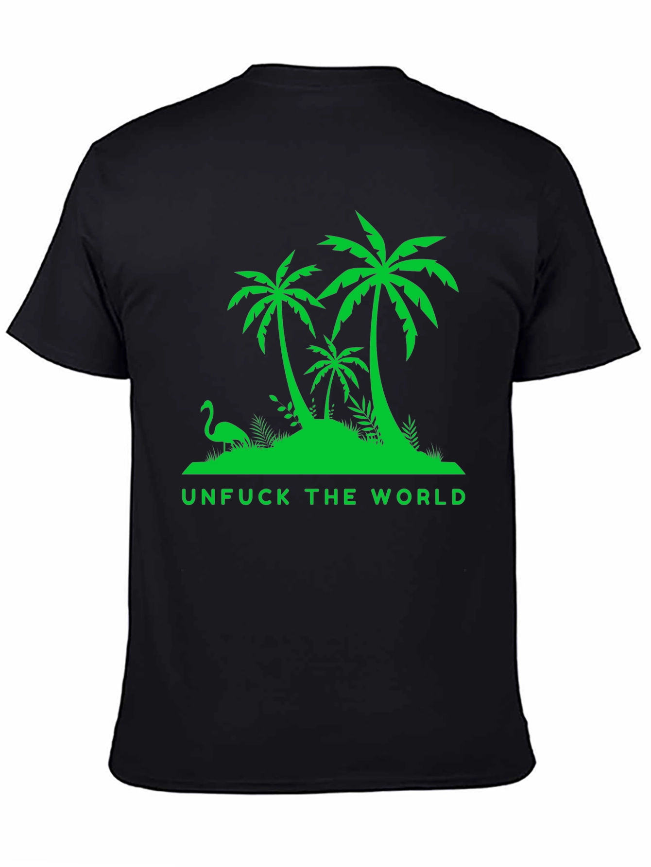 Unfuck The World Graphic Tee Black Palm Tree