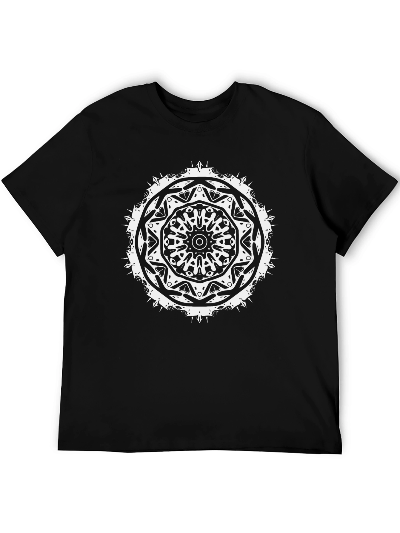 Black Mandala Graphic Tee - Unique Design