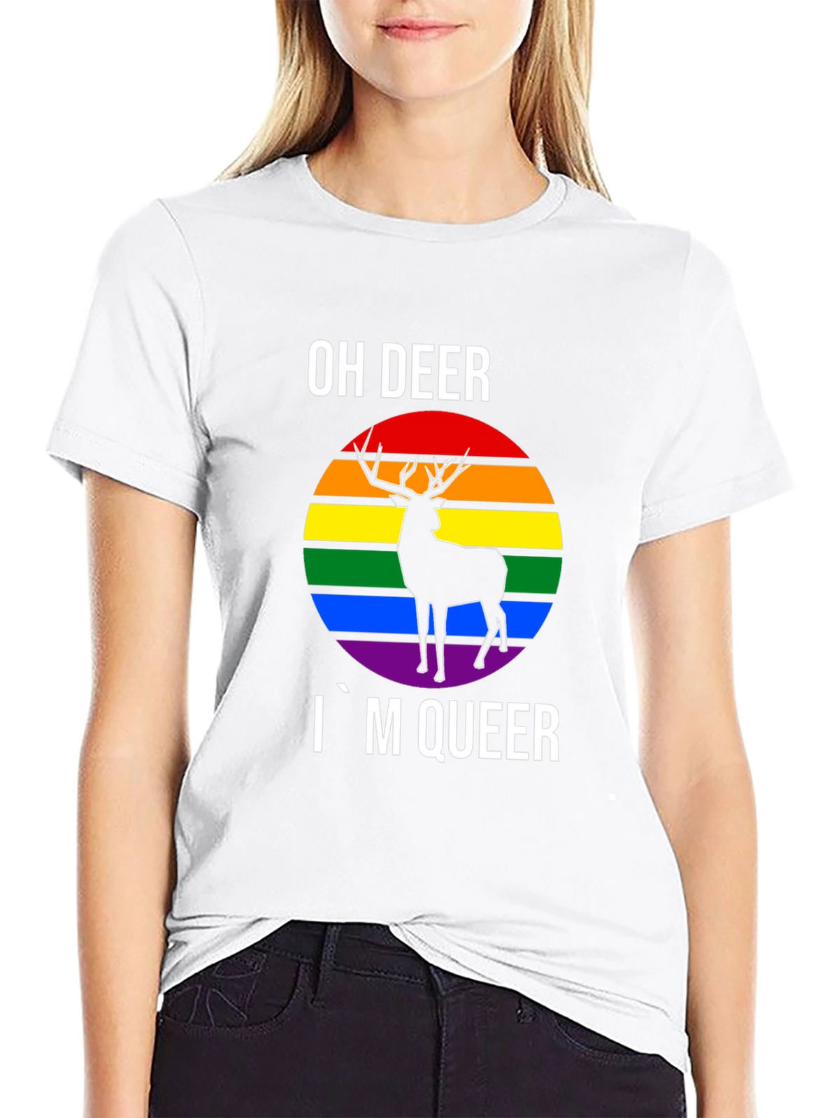 Oh Deer Im Queer Pride T-Shirt