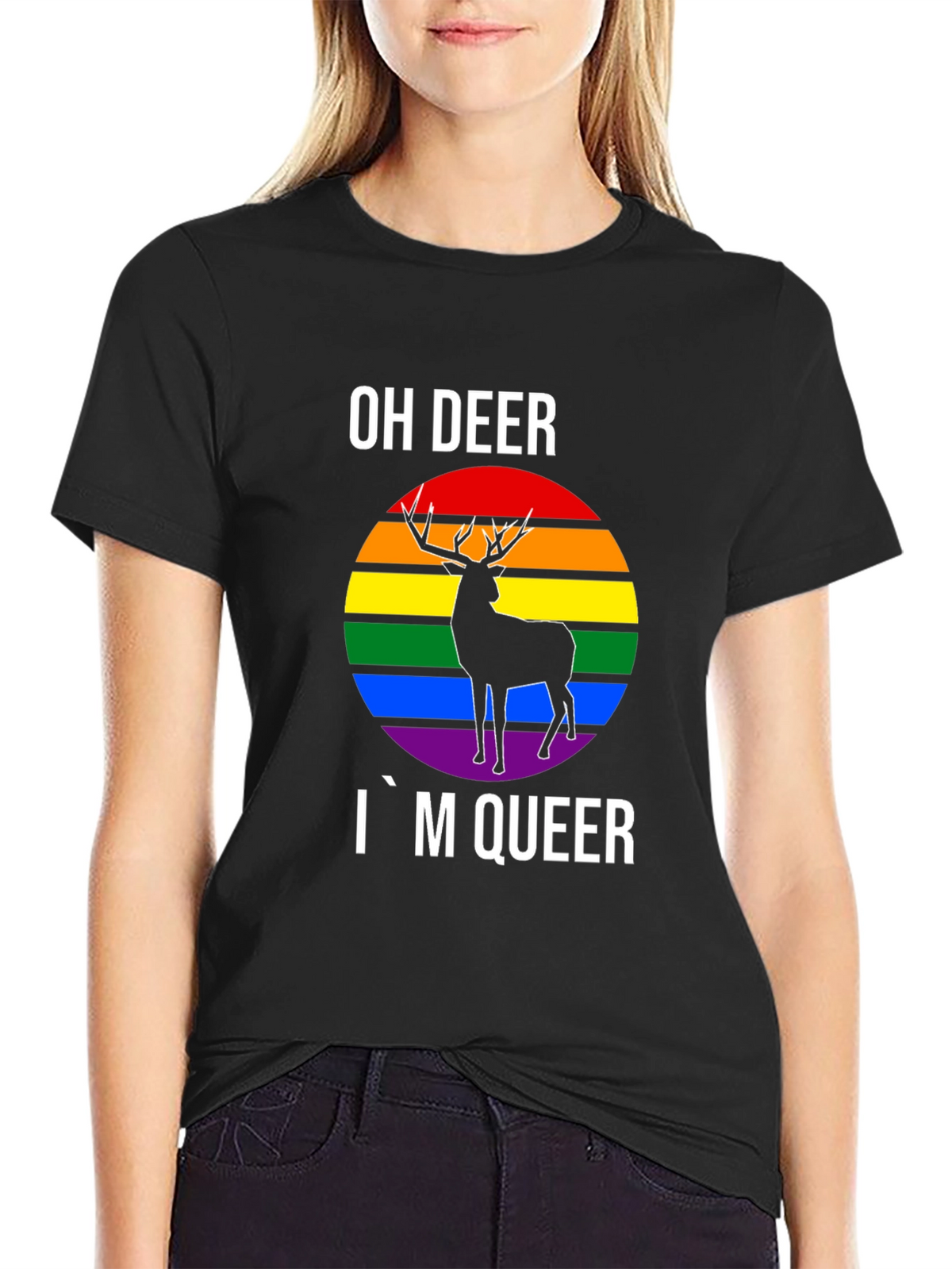 Oh Deer Im Queer Pride T-Shirt