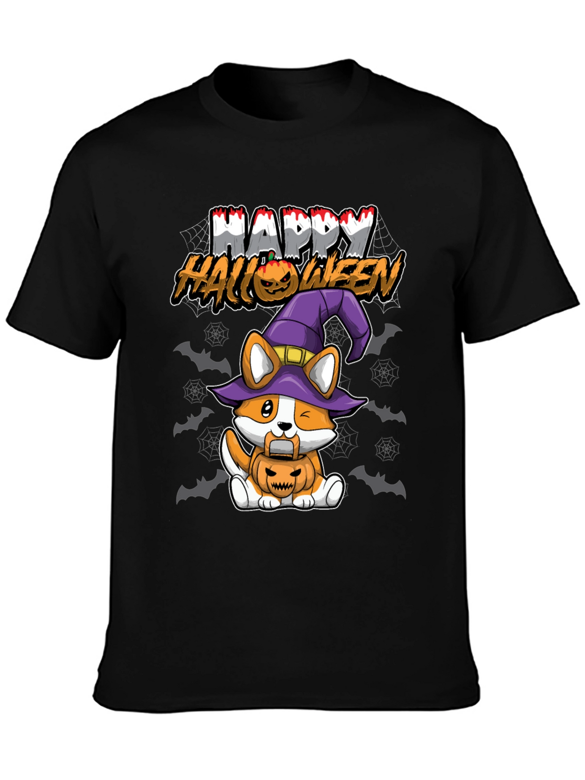 Happy Halloween Corgi Witch T-Shirt