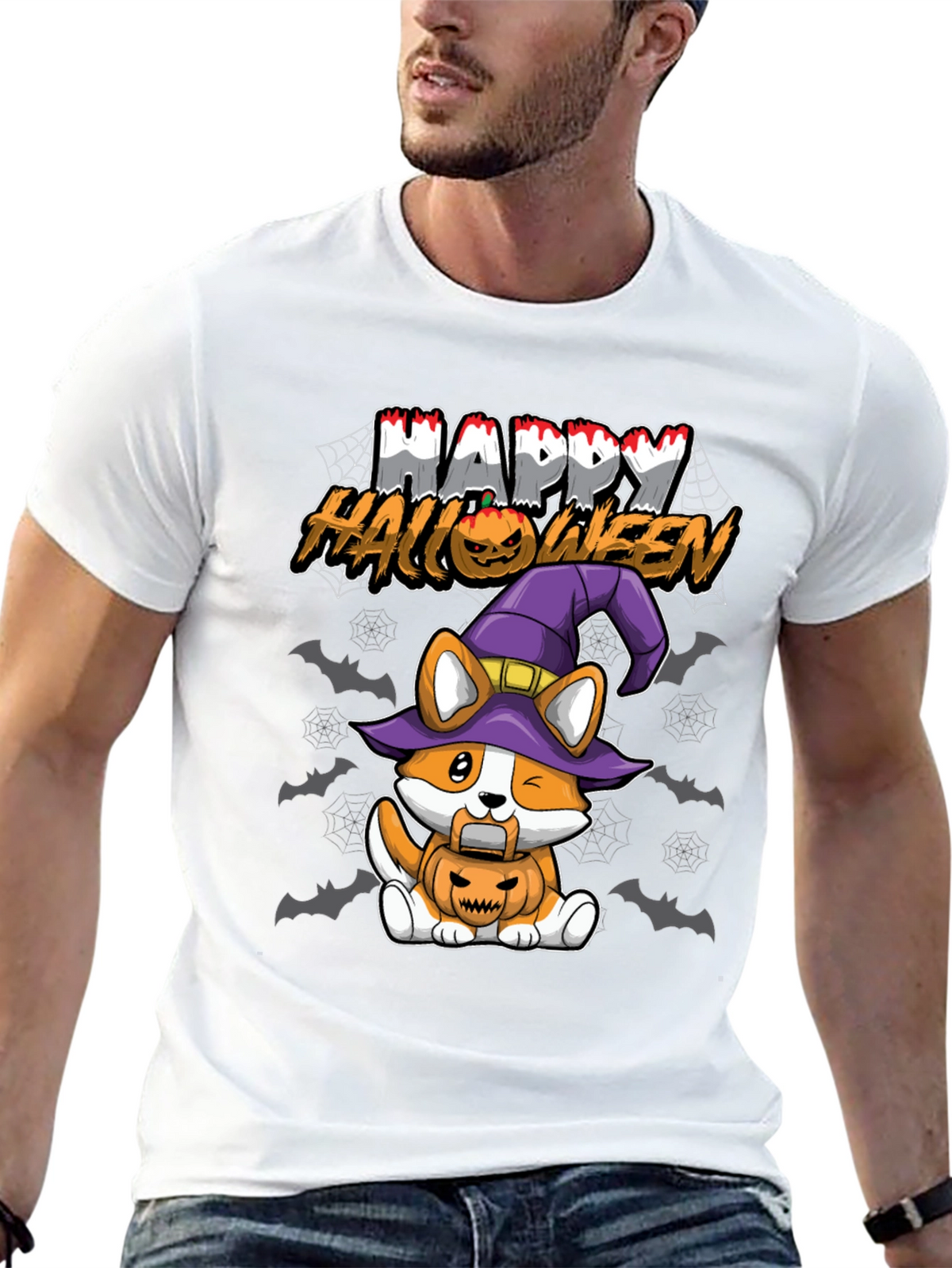 Happy Halloween Corgi Witch T-Shirt