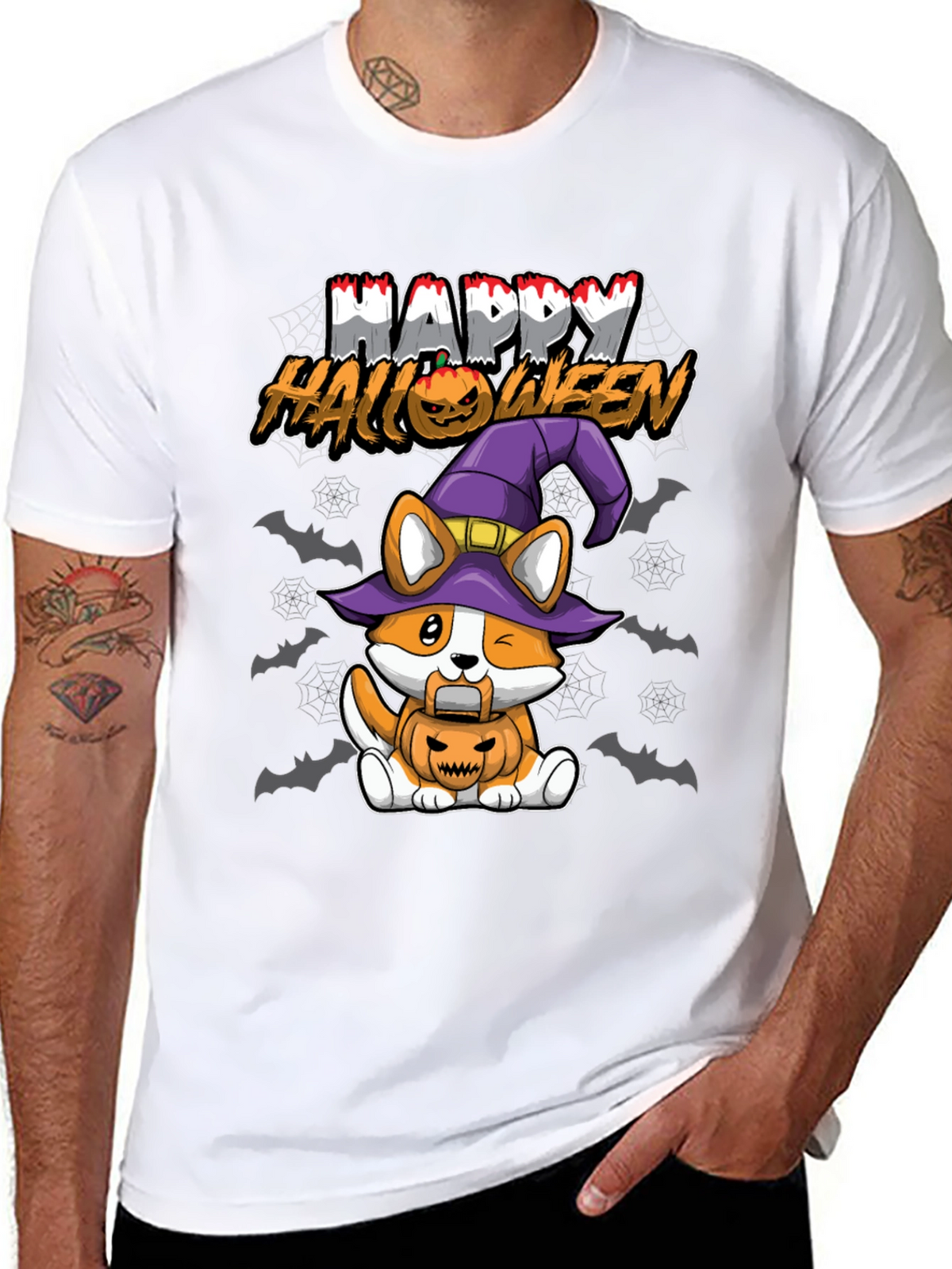 Happy Halloween Corgi Witch T-Shirt