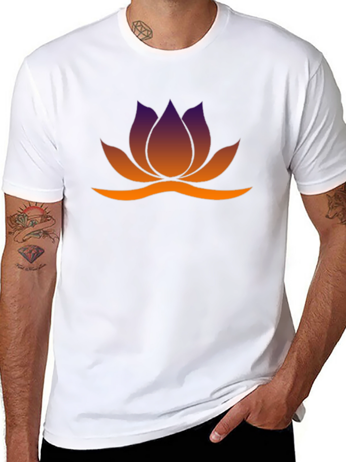 Lotus Flower Graphic Tee - Black