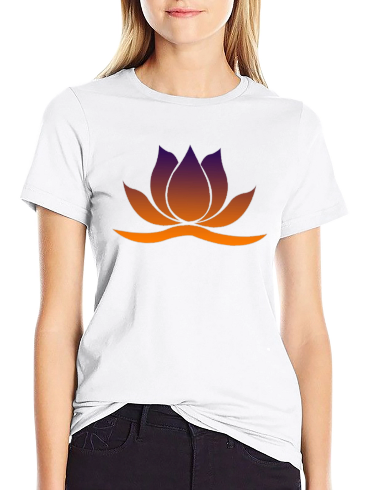 Lotus Flower Graphic Tee - Black