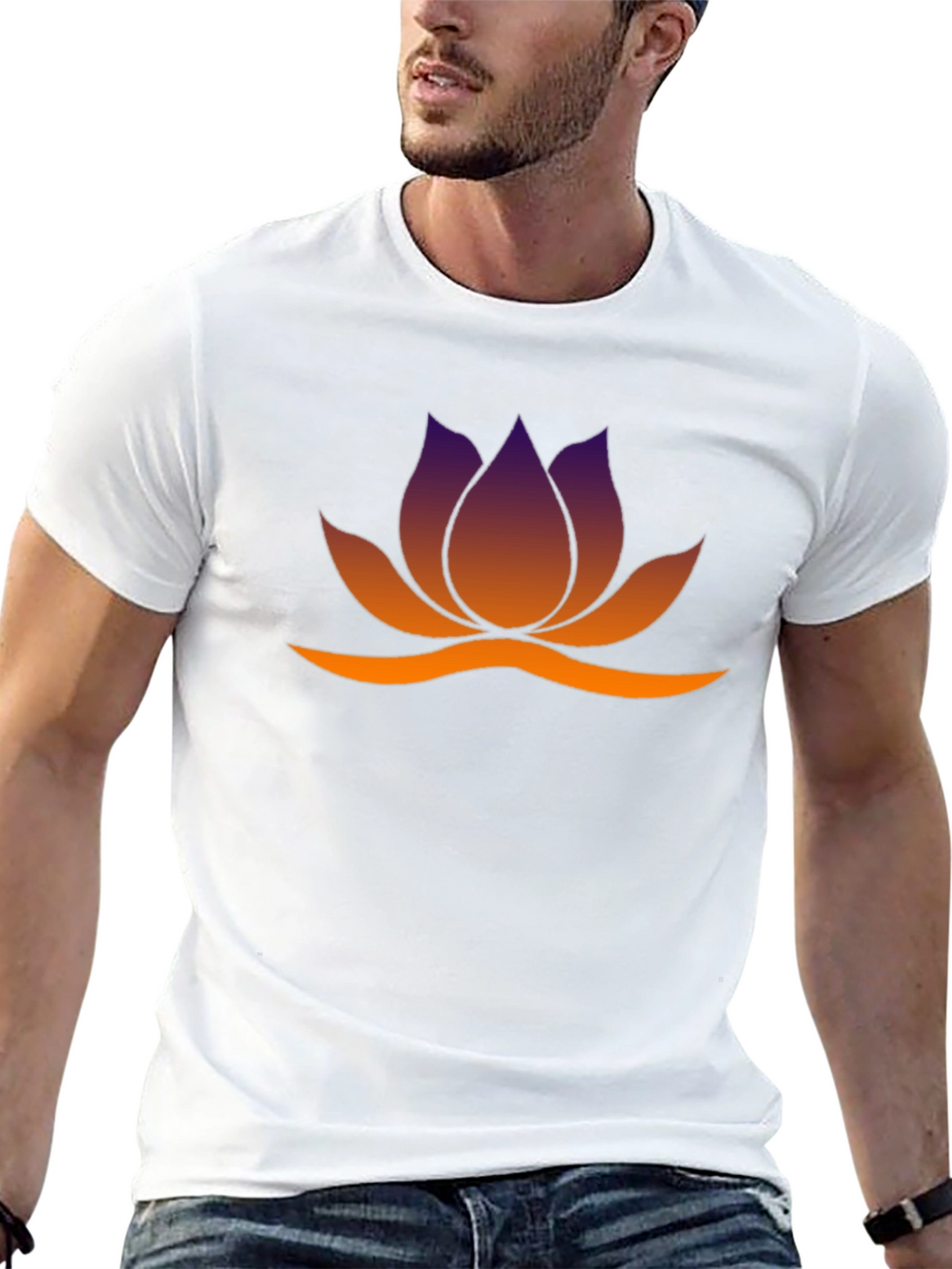 Lotus Flower Graphic Tee - Black