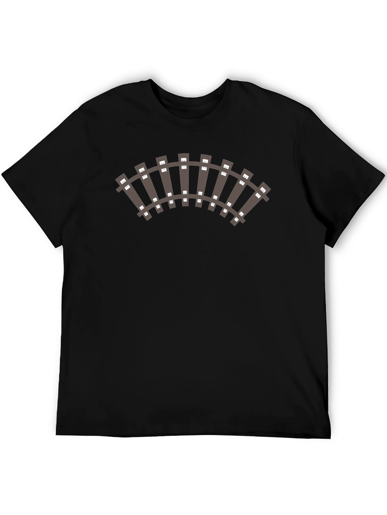 Train Track Graphic Black T-Shirt