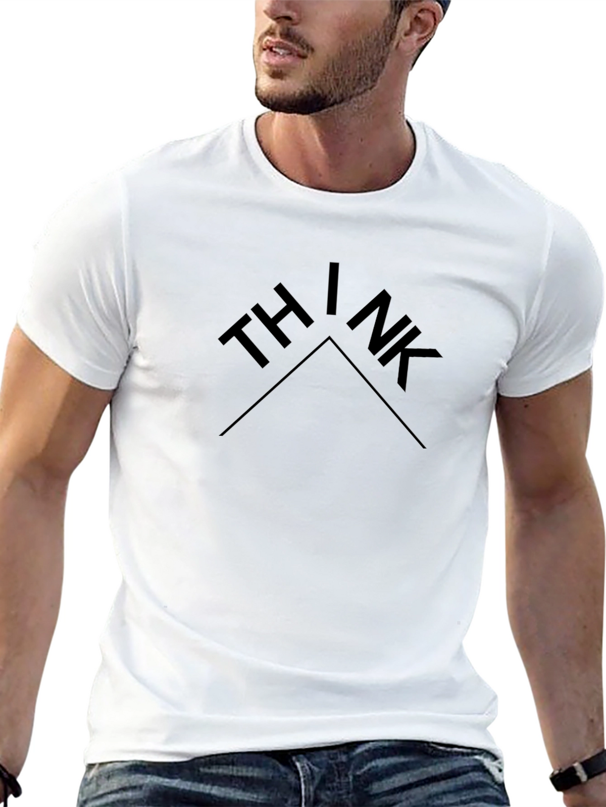 Minimalist Think Graphic Black T-Shirt