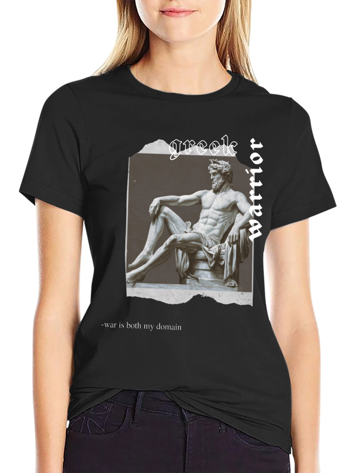 Greek Warrior Graphic Tee - Stylish Mens T-Shirt