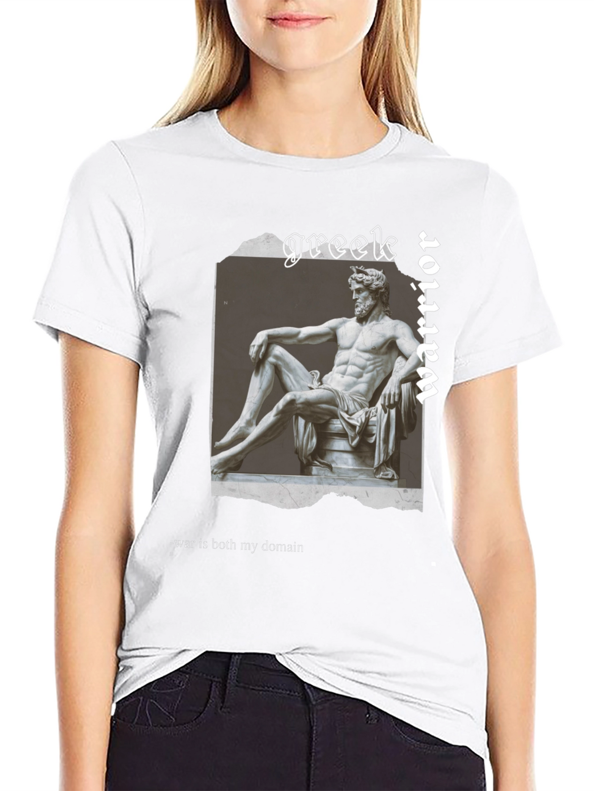 Greek Warrior Graphic Tee - Stylish Mens T-Shirt