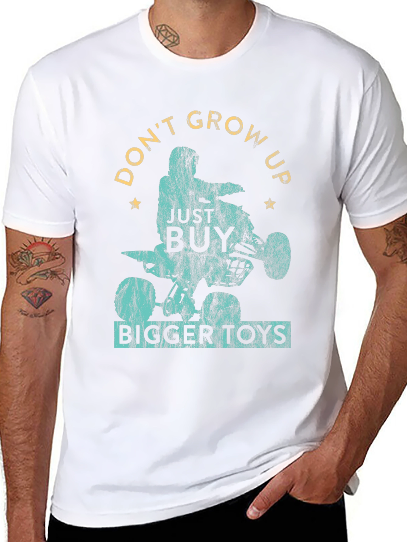 Dont Grow Up Buy Bigger Toys Black Graphic T-Shirt