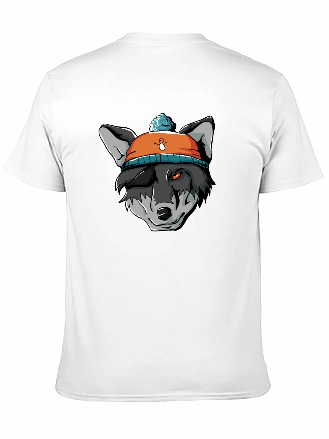 Wolf in Beanie Black T-Shirt - Unique Graphic Tee