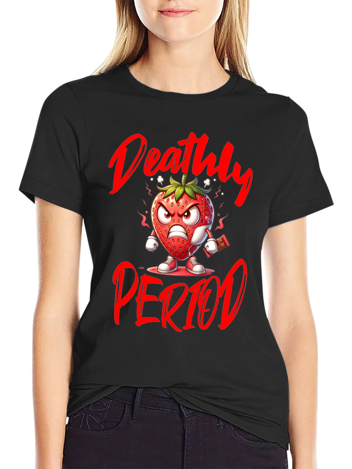 Deathly Period T-Shirt - Angry Strawberry