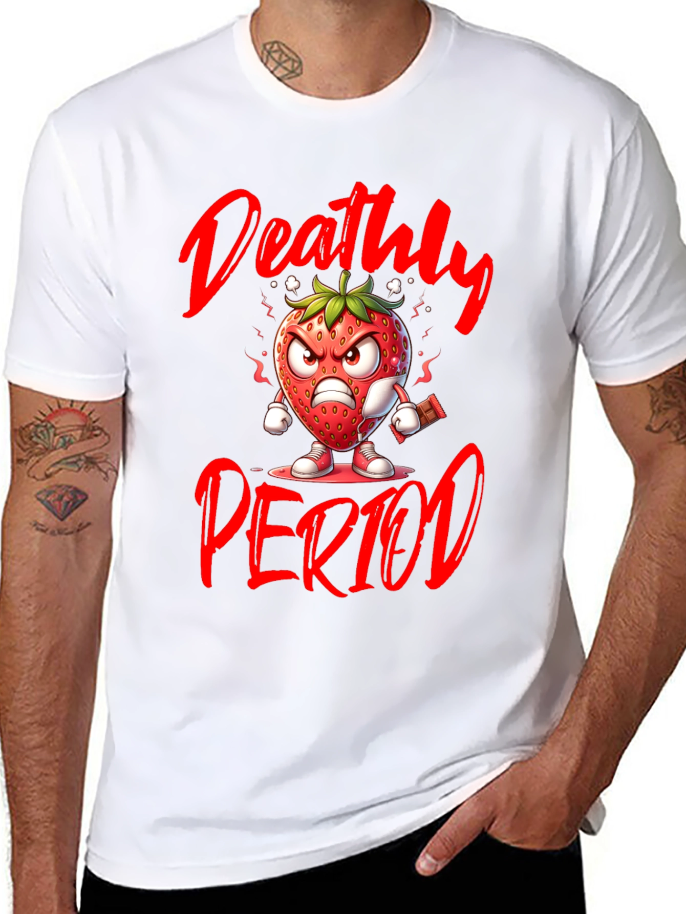 Deathly Period T-Shirt - Angry Strawberry
