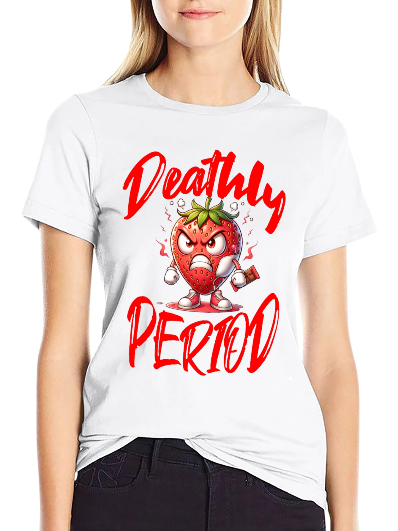 Deathly Period T-Shirt - Angry Strawberry