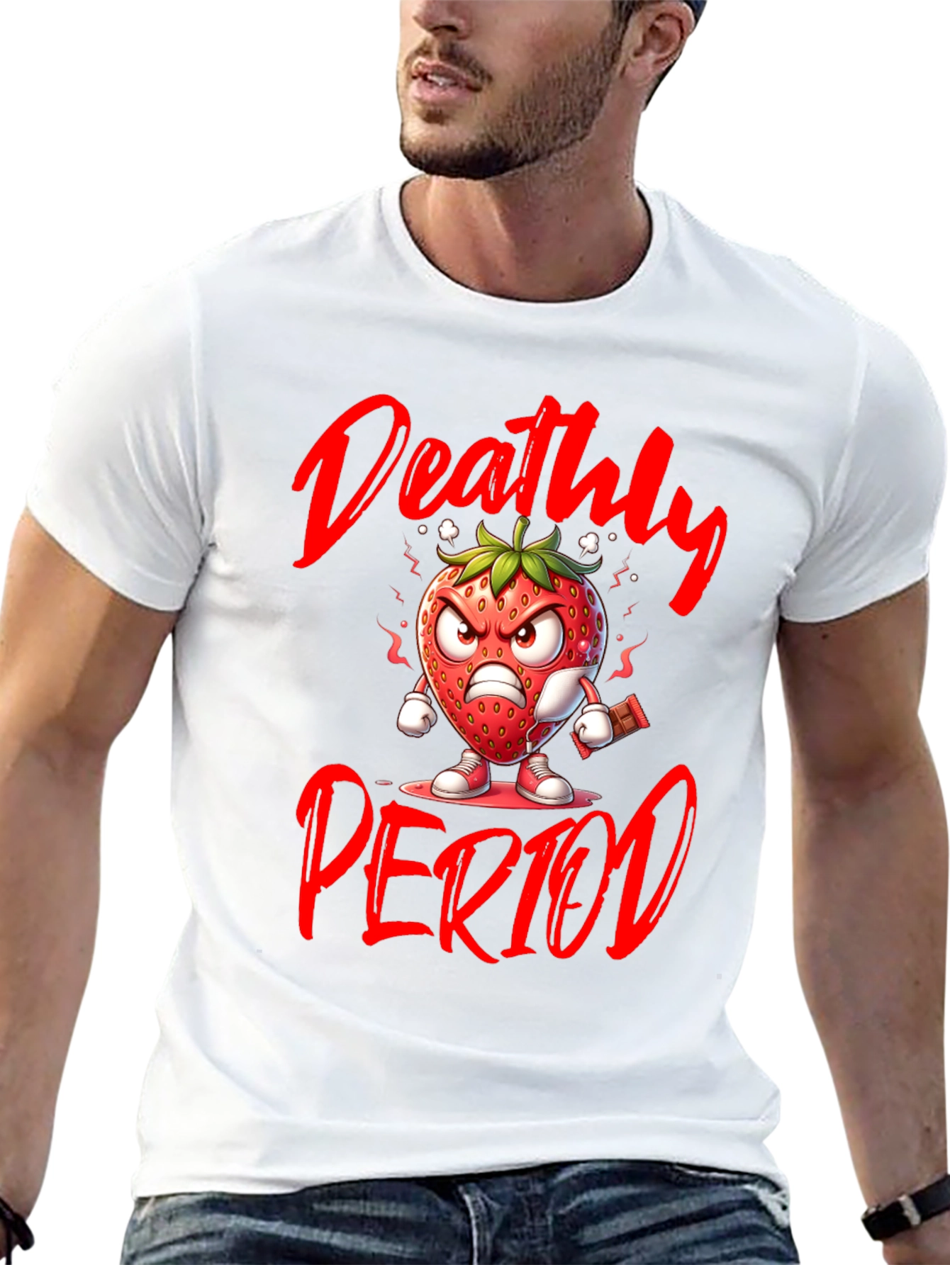 Deathly Period T-Shirt - Angry Strawberry
