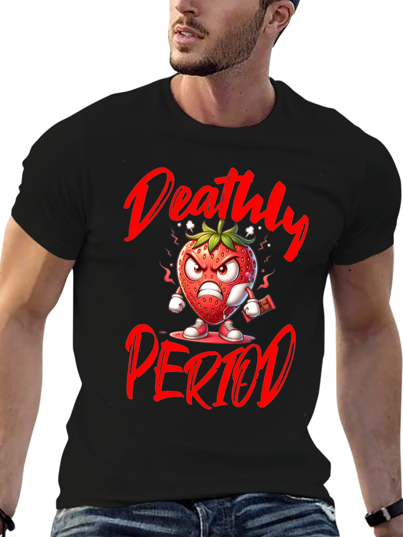 Deathly Period T-Shirt - Angry Strawberry