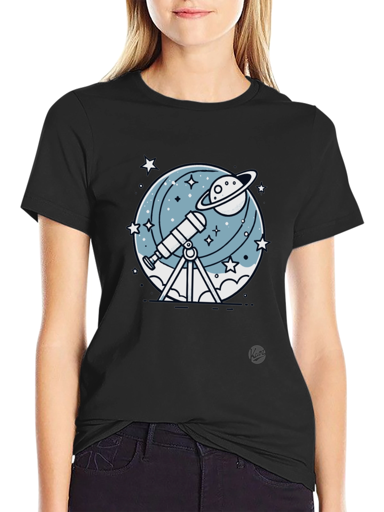 Cosmic Telescope Graphic Tee - Space Explorer T-Shirt
