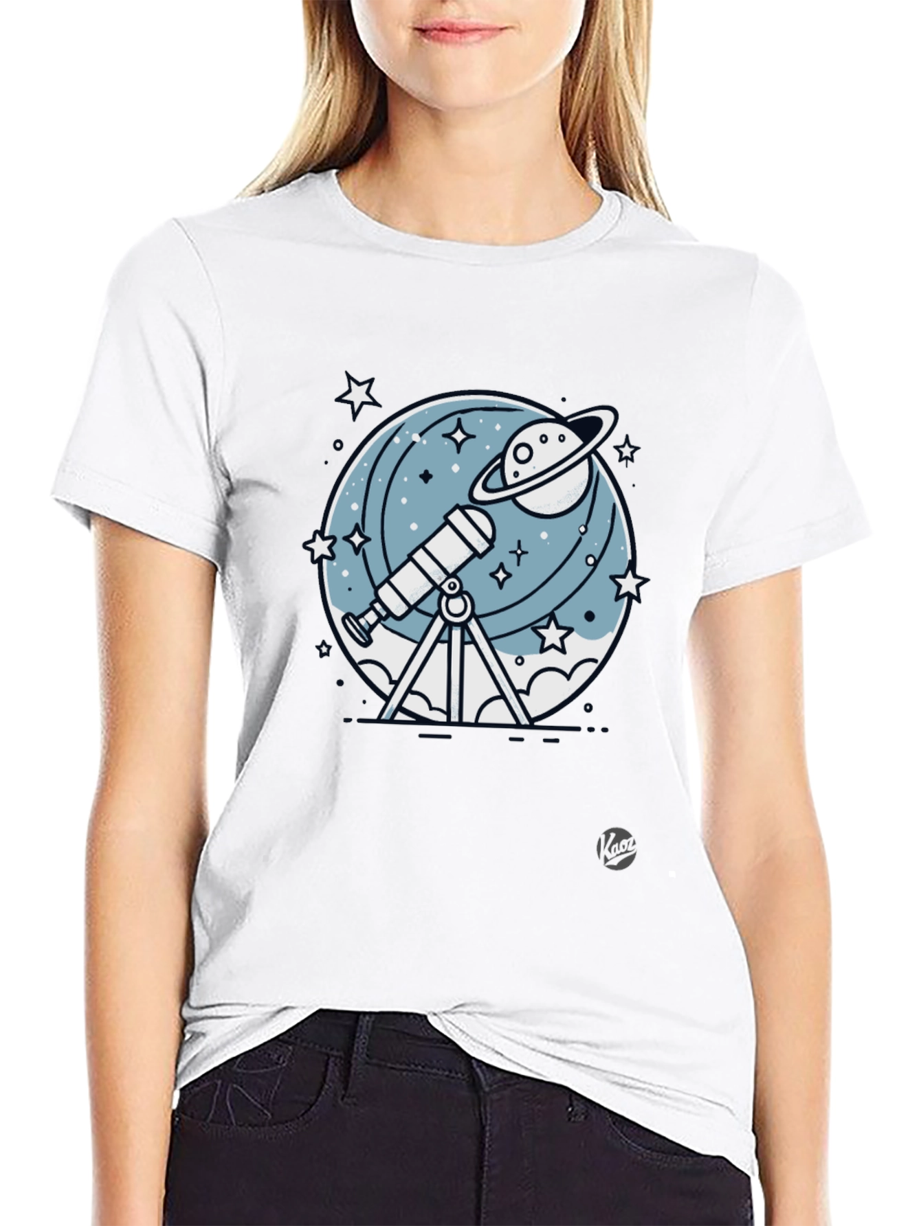 Cosmic Telescope Graphic Tee - Space Explorer T-Shirt