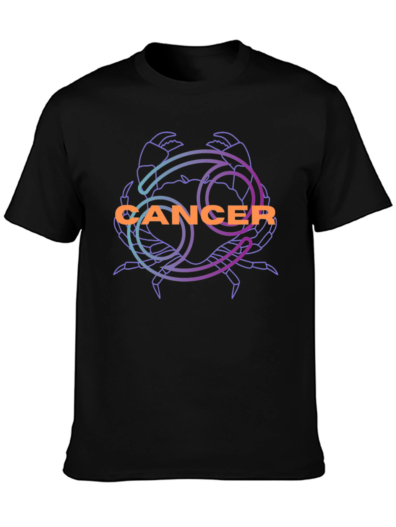 Cancer Zodiac Graphic Tee - Black Unisex T-Shirt