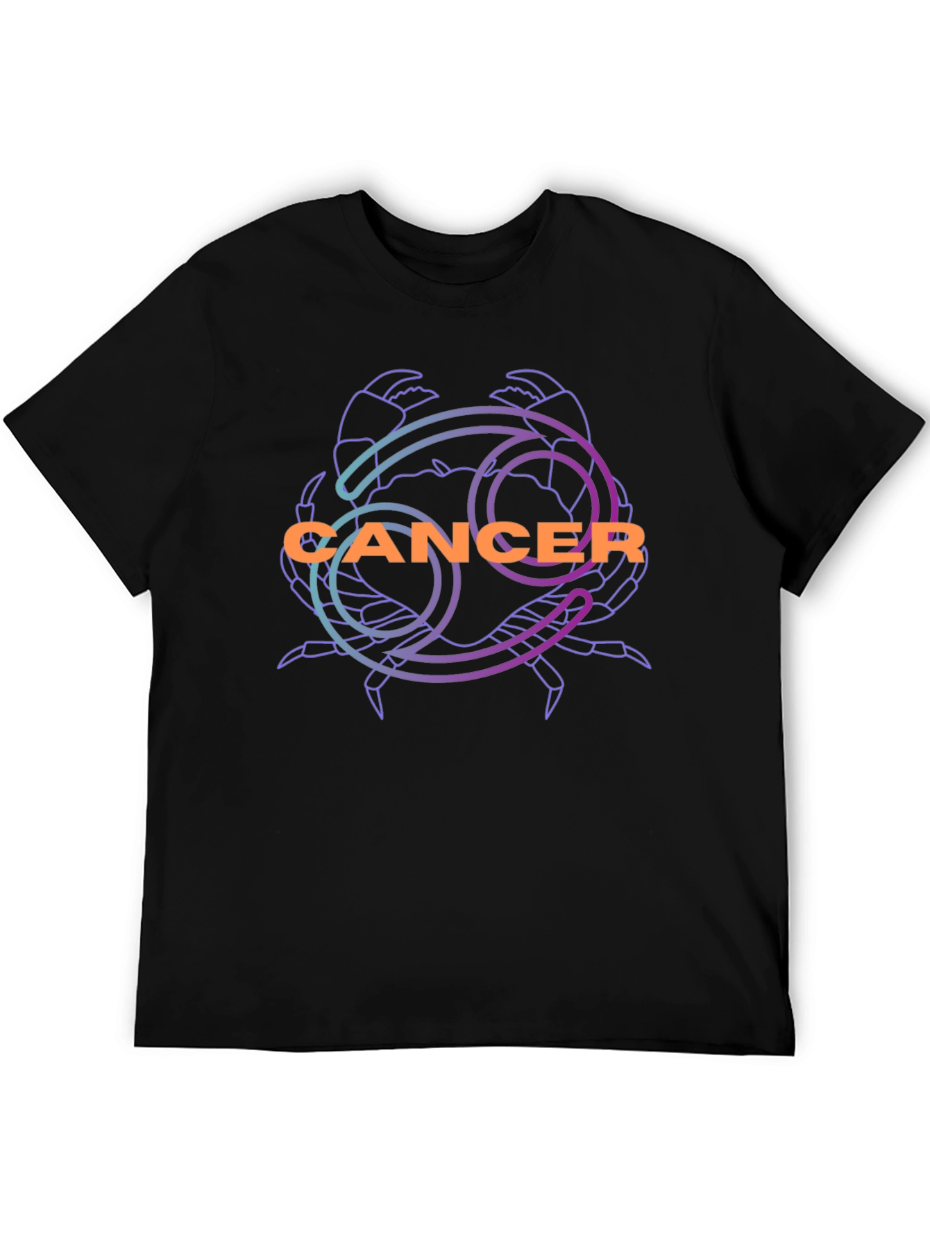 Cancer Zodiac Graphic Tee - Black Unisex T-Shirt