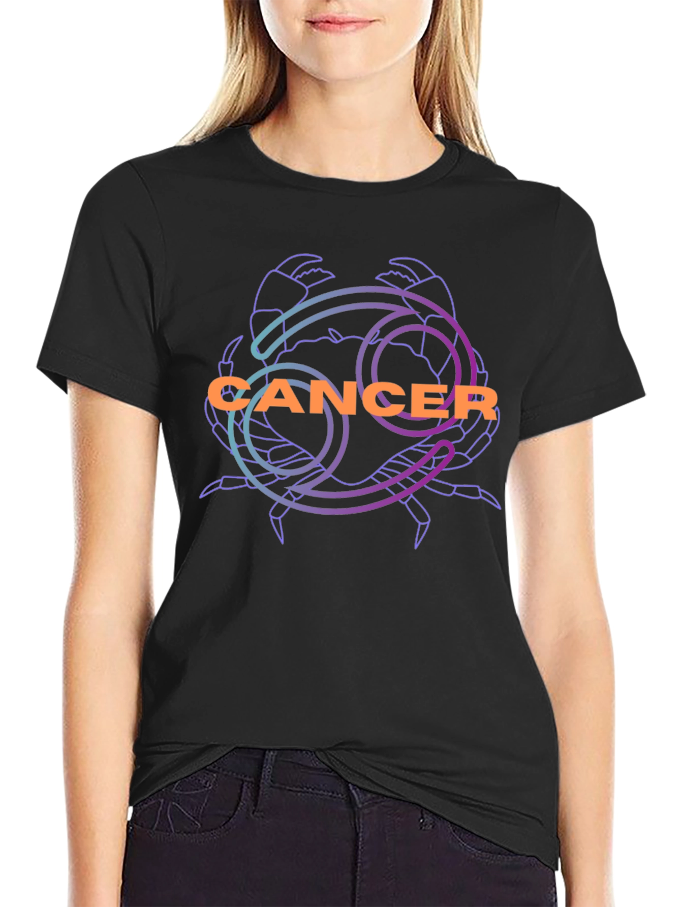 Cancer Zodiac Graphic Tee - Black Unisex T-Shirt