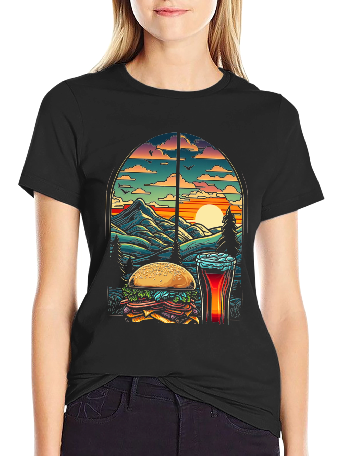 Burger & Beer Sunset Tee