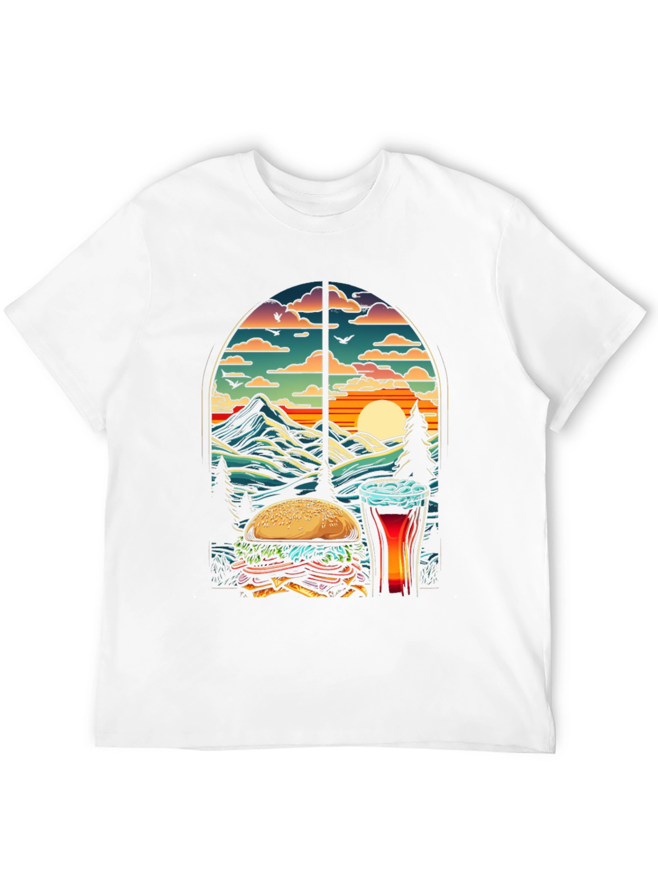 Burger & Beer Sunset Tee