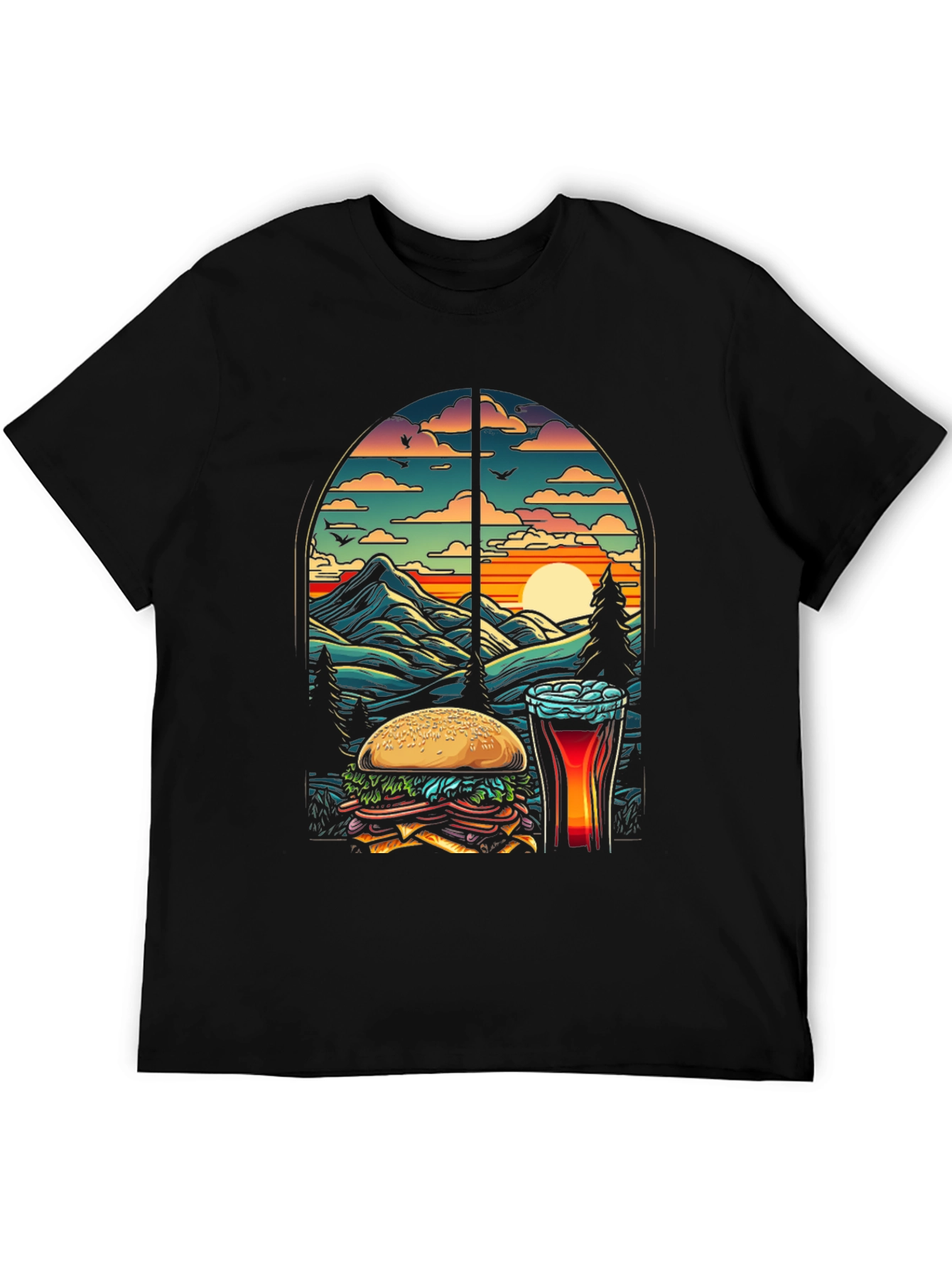 Burger & Beer Sunset Tee