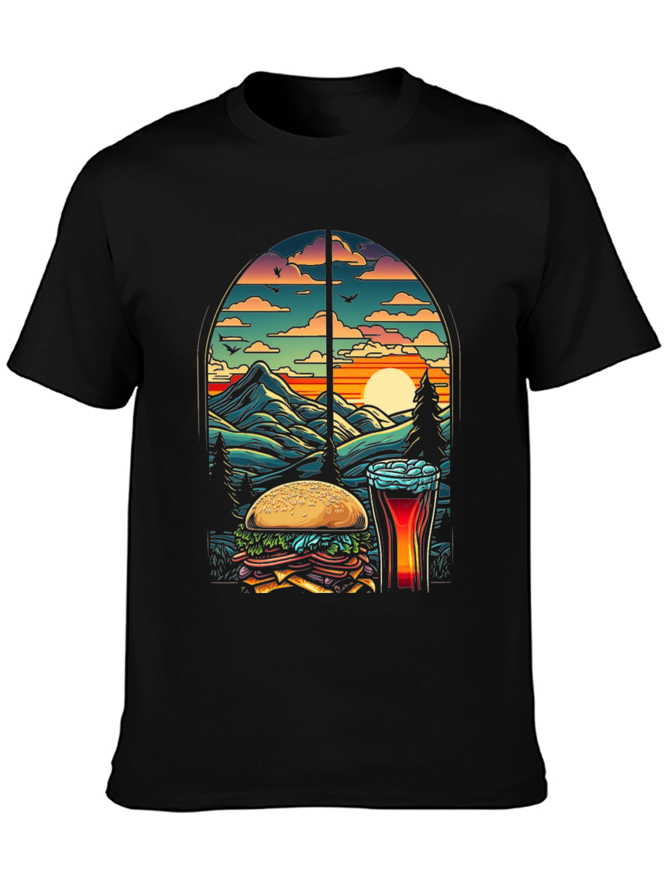 Burger & Beer Sunset Tee