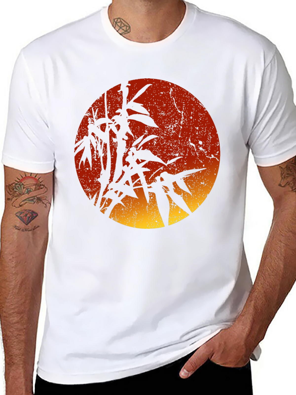 Bamboo Sunset Graphic Tee - Stylish Mens T-Shirt