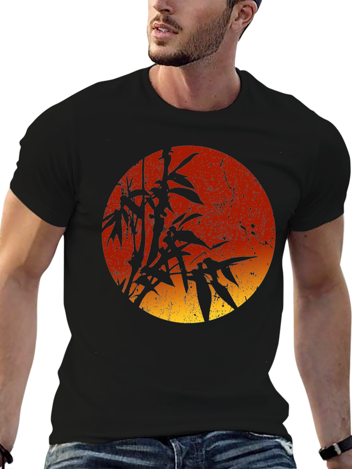 Bamboo Sunset Graphic Tee - Stylish Mens T-Shirt