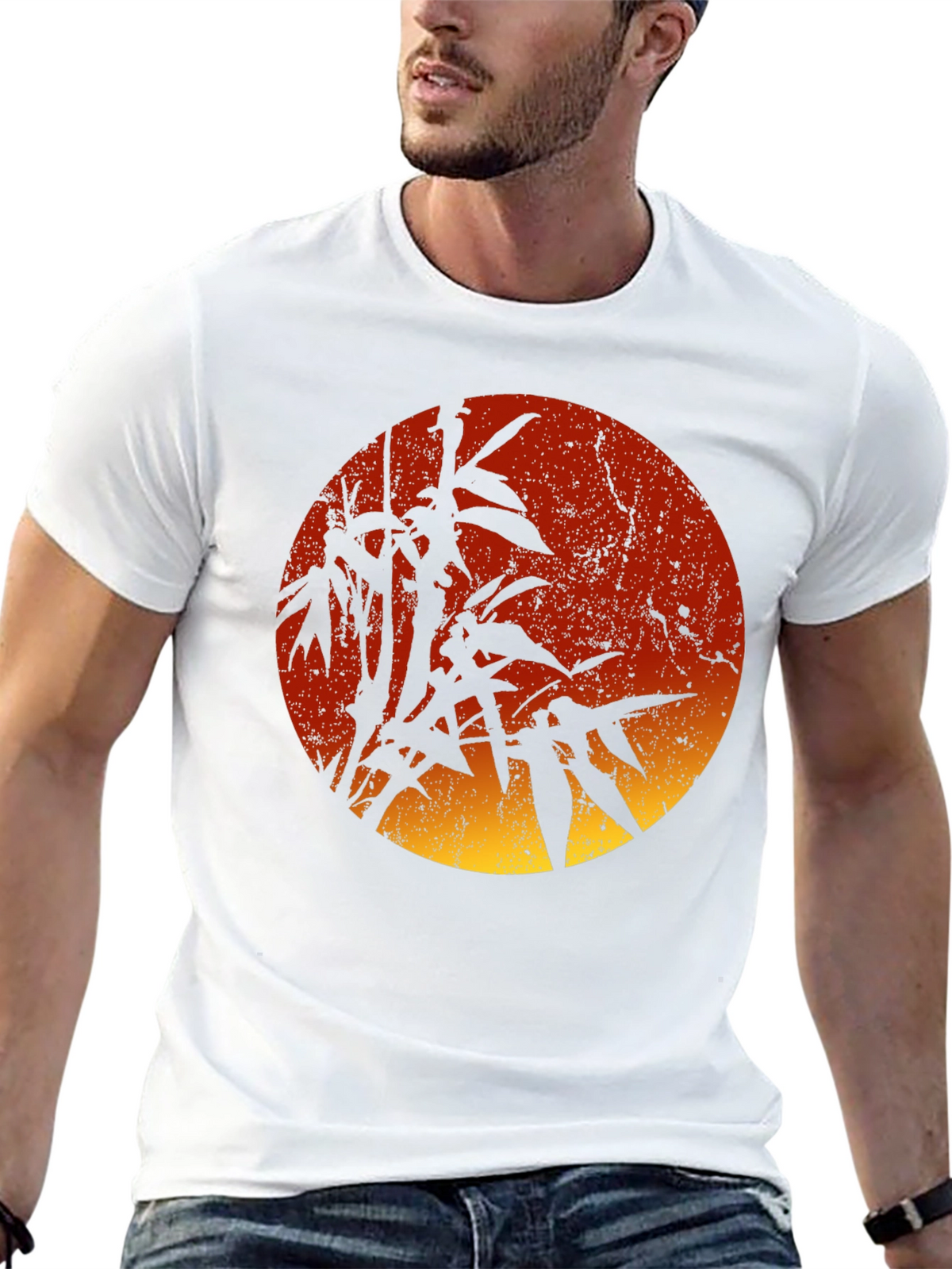Bamboo Sunset Graphic Tee - Stylish Mens T-Shirt