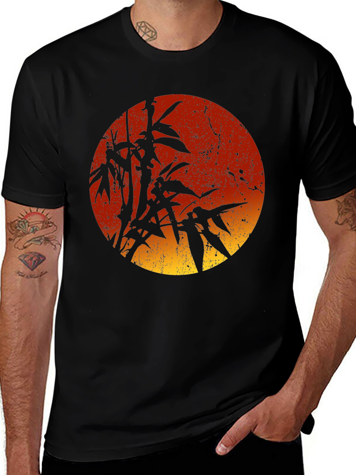 Bamboo Sunset Graphic Tee - Stylish Mens T-Shirt